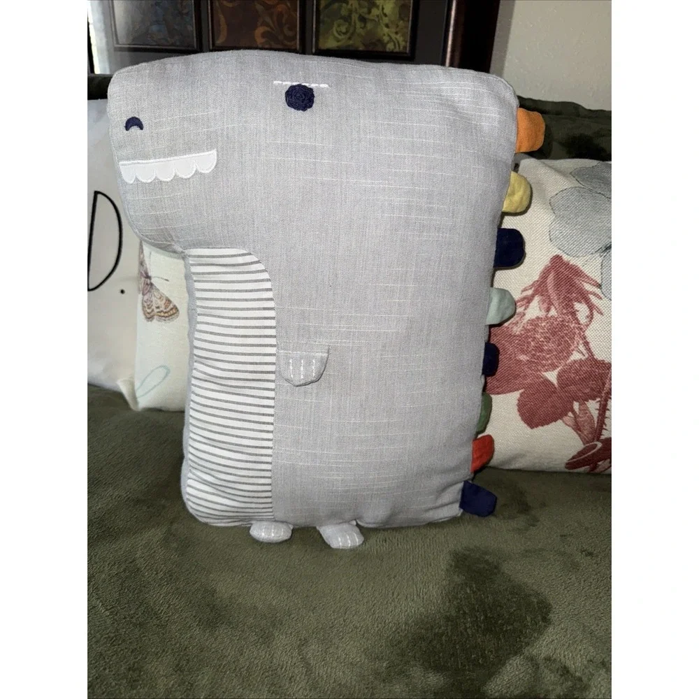 Pottery Barn Kids Dino Color Scales Pillow Cotton Chambray Accent No Lights